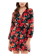 CITY STUDIO Womens Mini Dress Black Sleeve Cutout Sides And Back Juniors M