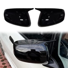 1pair Gloss Black Rearview Mirror Cap Cover Trim For Honda Fitjazz 2009-2013