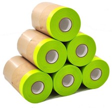Pre-Taped Masking Paper for Painting Tape and Drape Painters Paper, Paint Adh...