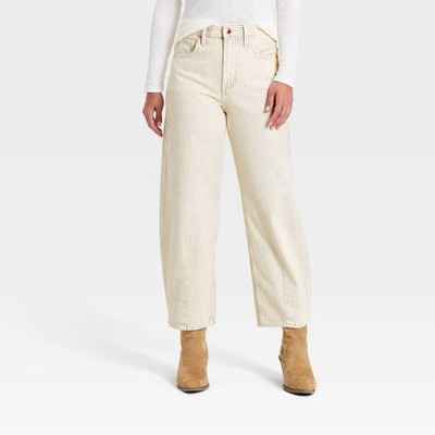Women's High-Rise Striped Barrel Jeans - Universal Thread