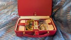Faux Red Leather Jewelry Box with Jewelry — photo 7