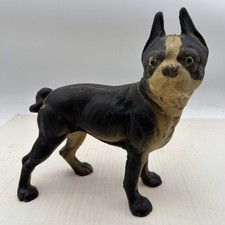 Antique 9 Cast Iron Boston Terrier Doorstop Hubley Original 7lb10oz T6