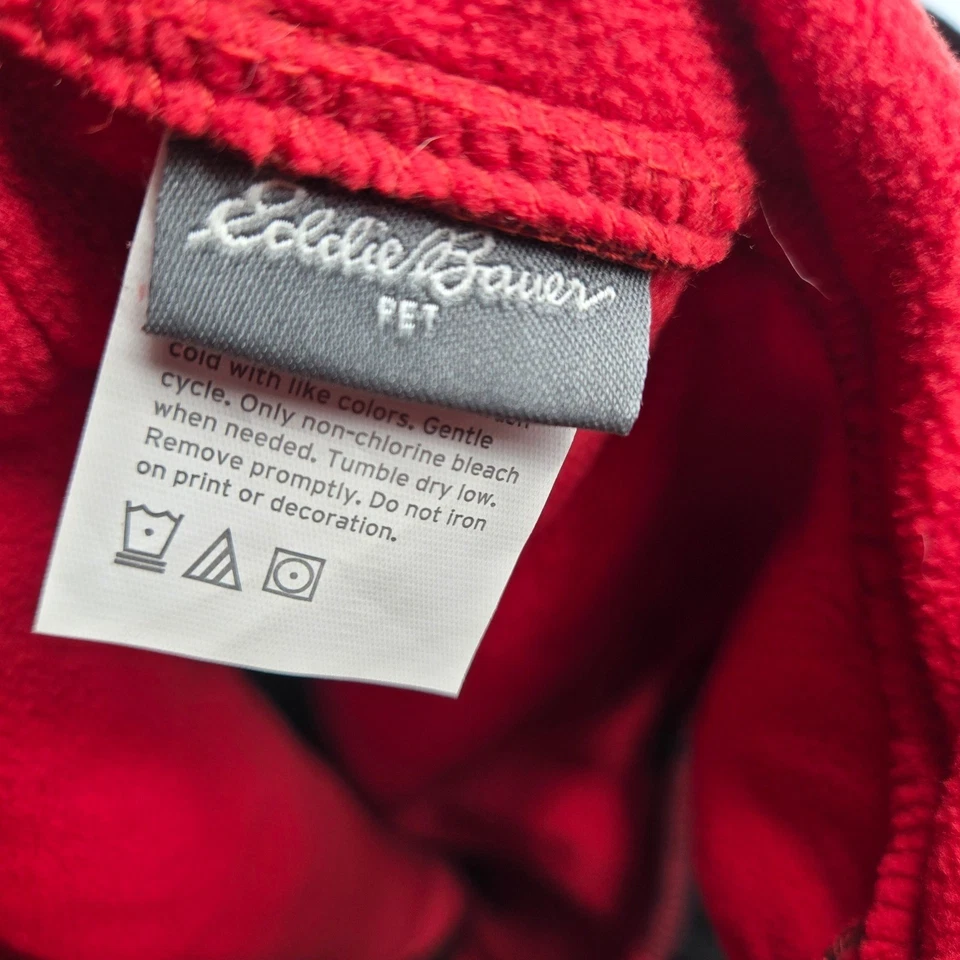 Eddie Bauer Pet Fleece Vest Buffalo Plaid Red Black Dog Apparel Large - Image 4 of 4