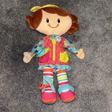 Playskool 14" Dressy Kids Educational Girl Doll Zip Button Buckle Dress Me Dolly
