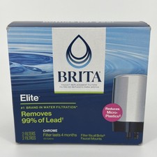 NEW BRITA Faucet Elite Chrome Replacement Filter 2-Pack Remove 99% of Lead