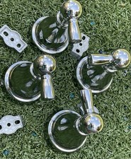 Lot of 4 Chrome Wall Mount Brackets Holders Towel Bar Rod Hardware