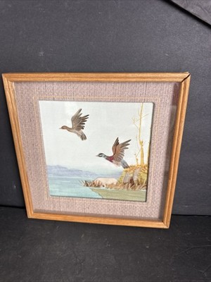 Vintage 3D Duck Wall Art Shadow Box Framed 10x10 Nature Scene