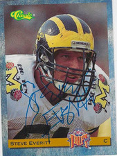 Steve Everitt Michigan Wolverines/ Browns # 14 Personally Autograph Rookie Card. rookie card picture