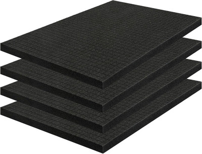 4 Pack Pick and Pluck Foam Sheets 16X12X0.5 Inch, Pre-Cut Grid Foam for Case Lin