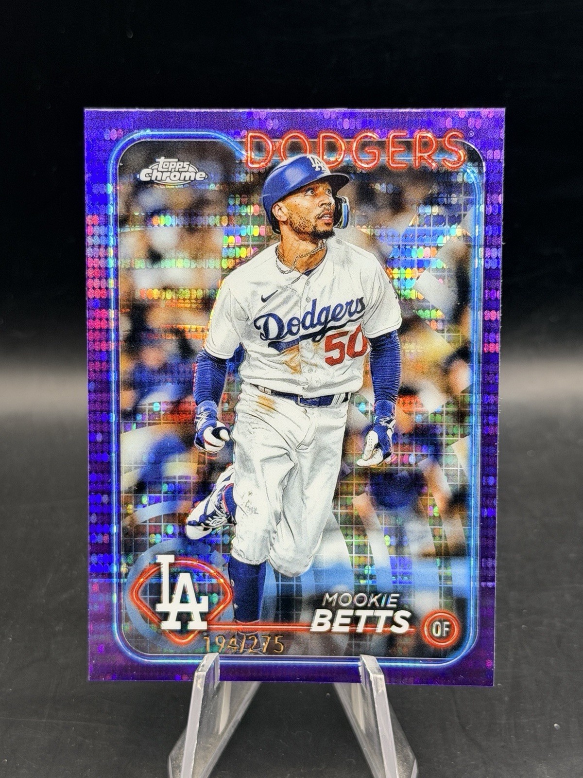 2024 Topps Chrome Mookie Betts Sonar Purple Refractor /275 #296 LA Dodgers