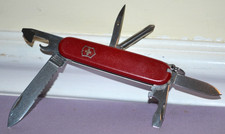 Victorinox McKinley Swiss Army Partly Serrated Blade Red Multi-Tool Knife---Rare