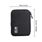 1pc Black Green Storage Bag Electronic Accessory Organizer Travel Cable Pouch