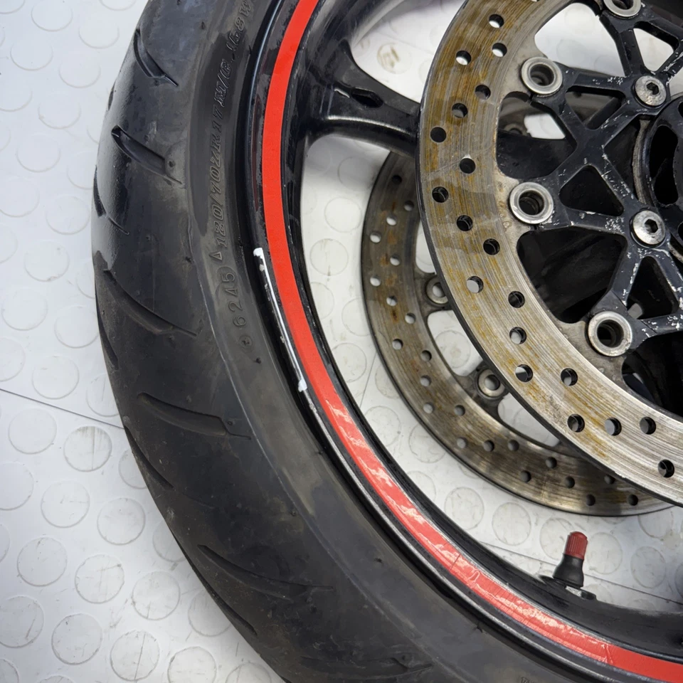 Llanta delantera Suzuki GSXR 600 750 1000 2006-2007 OEM RECTA NEGRA DOBLADA Foto 3 de 4