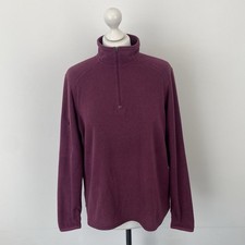 Rohan Micro Grid verstaubares Fleece-Top lila Viertel-Reißverschluss Größe Medium Damen