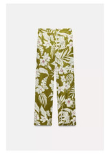 BNWT Zara Linen Blend Floral Print Trousers Size L