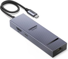 6-in-1 USB C Hub Grey 100W PD Gigabit Ethernet HDMI 4K60 10Gbps USB A C Ports