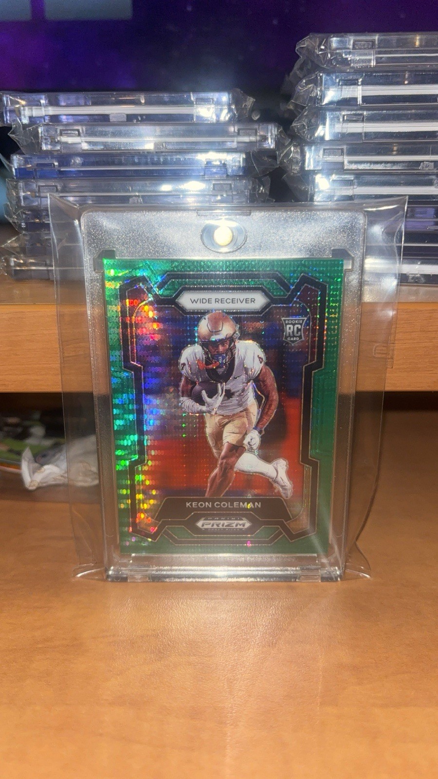 2024 Panini Prizm Draft Picks Keon Coleman #120 Green Pulsar Prizm /25 (RC)