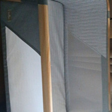 Babylo Wooden Cot/travel Cot with Mesh Sides, Rectangle, Neutral Grey