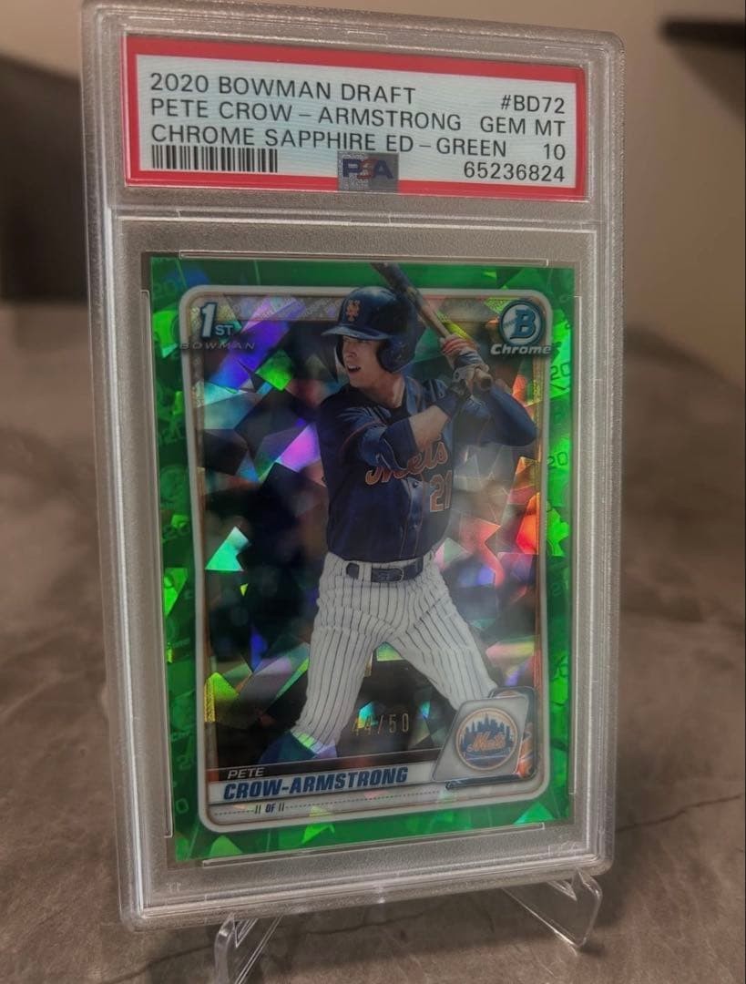 PSA 10 2020 Bowman Draft Chrome Sapphire Pete Crow-Armstrong Green #BD72 /50
