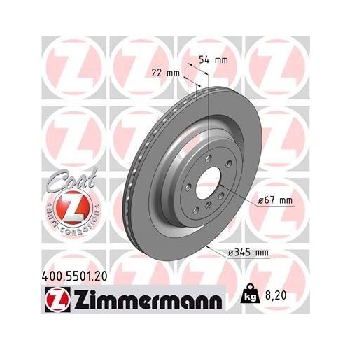 Zimmermann 400.5501.20 Bremsscheibe Hinterachse FüR Mercedes Benz Mercedes Benz-image
