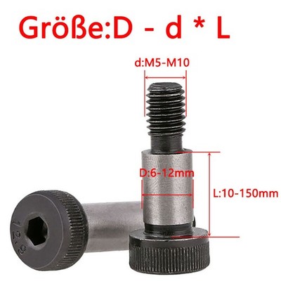 Schulterschrauben Innensechskant Schulter Bolzen M5 M6 M8 M10 (6 mm bis 12 mm)