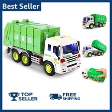 Garbage Truck Toy Friction Powered Trash Truck Toy with Light and Soun