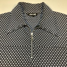 Vintage STAR 69 Y2K 1/4 Stretch Club Groovy Shirt Sz Mens S Made in USA