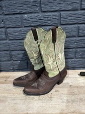Ariat Manzanita Western Cowgirl Boots Green Brown Snip Toe Women 6B Style 15571
