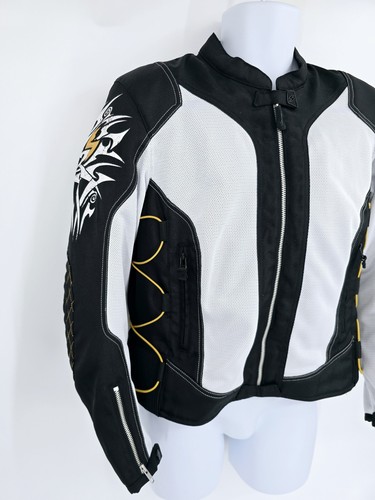 Scorpion Motorcycle Riding Jacket Exo Skeletal White Black Get Stung Women's L - Picture 3 of 15
