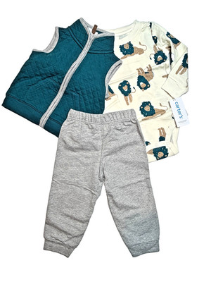 Carters Boy 18 Month Old 3 Piece Lion Suit With Vest, Pants, and Bodysuit.