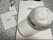 Celine Logo Baseball Cap White size M Cotton New with Tags Storage bag unused