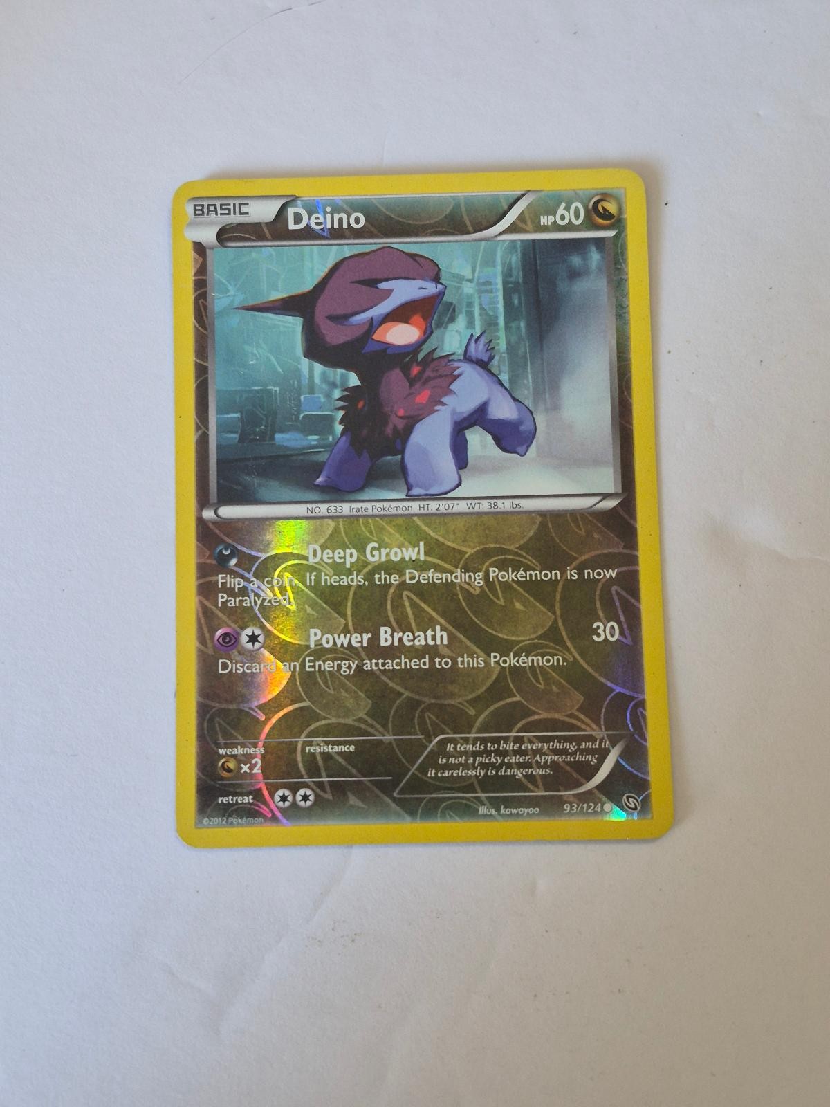Deino 93/124 Common Dragons Exalted Pokemon Reverse Holo Lightly Played