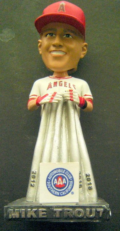 California Angels Mike TROUT Bobblehead Nodder 7" Tall AAA Auto Club Plaque