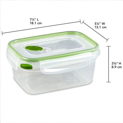 Contenedor de almacenamiento de alimentos Sterilite rectangular UltraSeal de 4,5 tazas, verde (paquete de 12) - Imagen 2 de 12