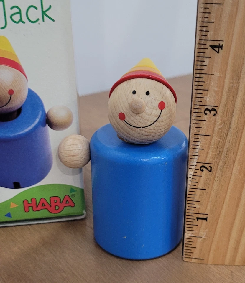 Haba 蓝色木质木制小丑摇铃带小铃铛适用于德国制造的婴儿 — 第 2/4 张图片