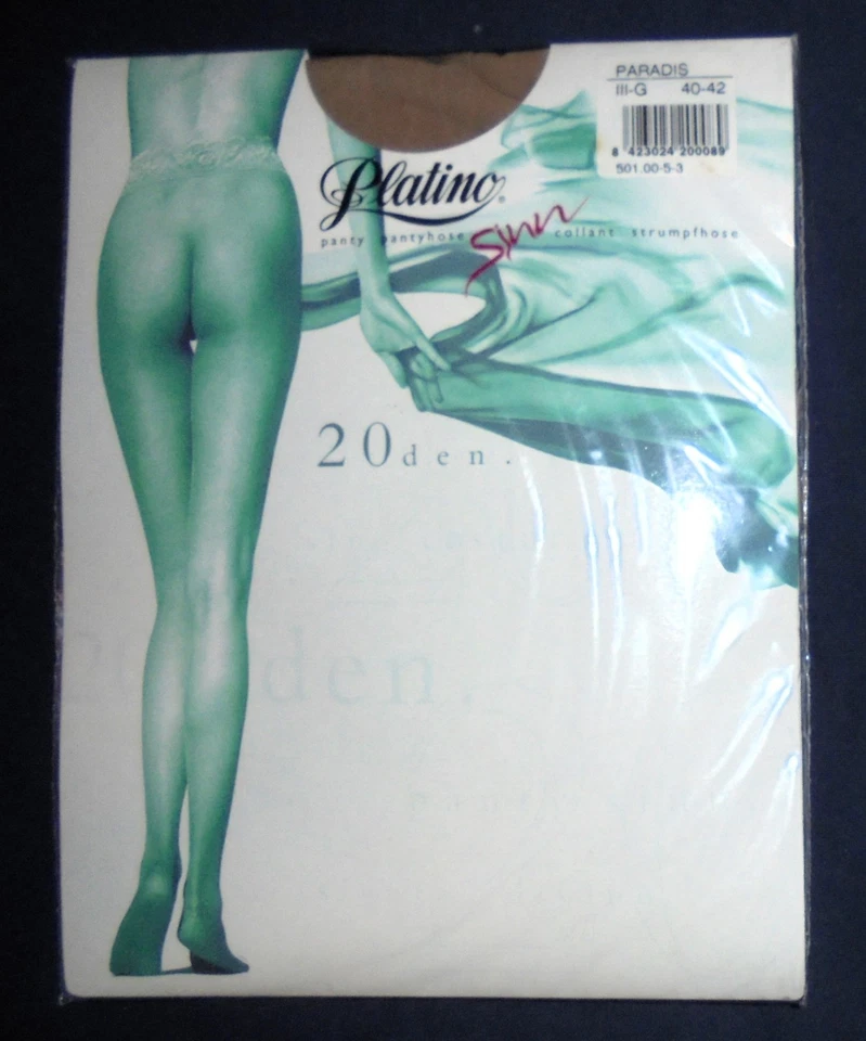 Nylon Lycra Seamless Tights "Platino", Size G, Vintage, Retro, Luxury - Image 2 of 4