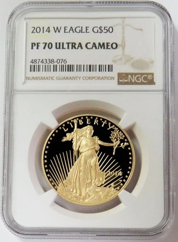 2014 W GOLD $50 PROOF AMERICAN EAGLE 1oz NGC PF 70 UC