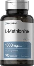 L Methionine 1000 mg | 100 Capsules | Non-GMO, Gluten Free | by Horbaach