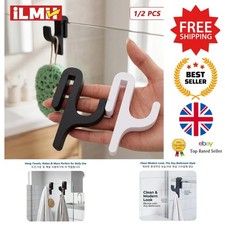 Shower Hook - Bathroom Towel Holder for Glass Doors - 2 Pcs Set