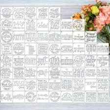 Bible Verse Stencils for Painting on Wood - 65 Pcs Small Christian Bible Reus