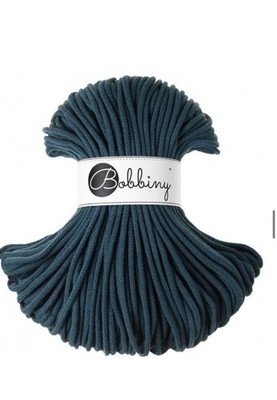 Bobbiny Makramee Flechtkordel - Kordelwolle Wolle 5mm - 100m - Peacock Blue