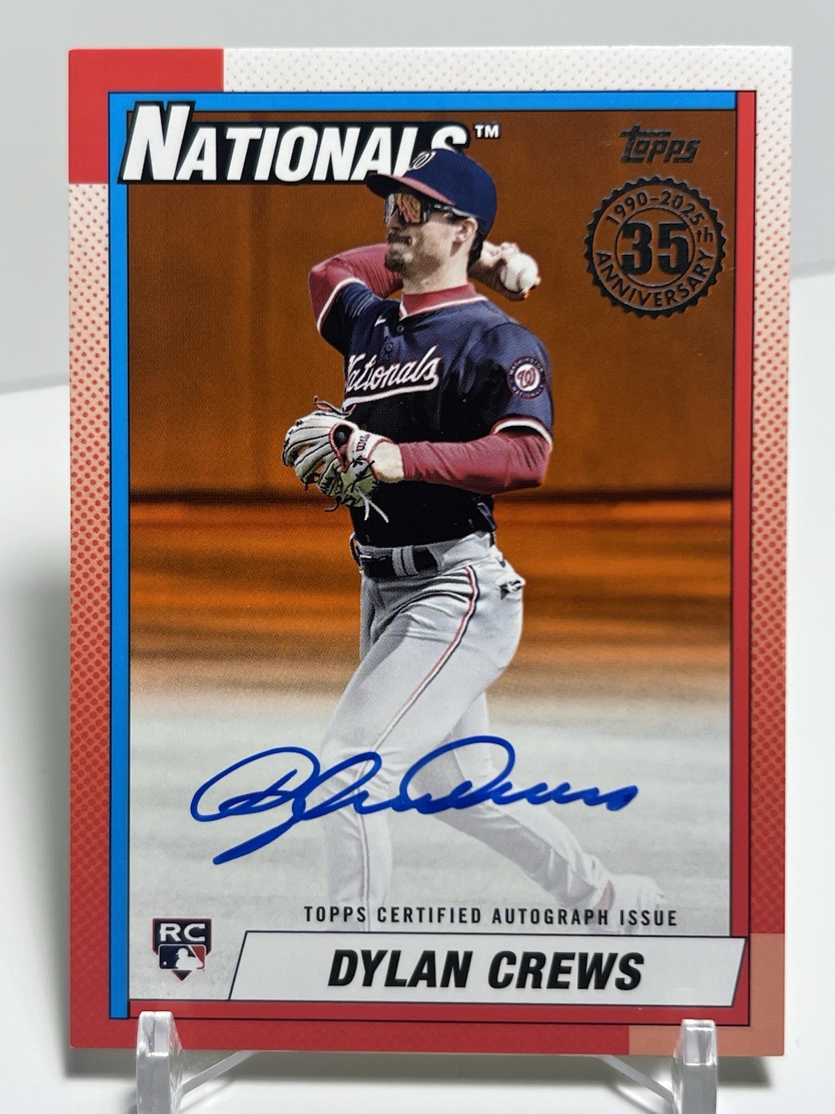 2025 Topps Series 1 1990 Dylan Crews 35th Rookie On Card Auto Orange 16 /25 SSP