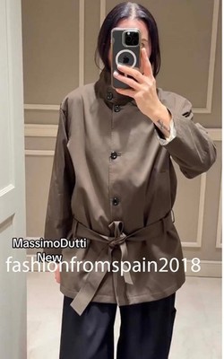 MASSIMO DUTTI NEW WOMAN Mid-length trench coat with belt CHOCOLATE S-L 6707/702