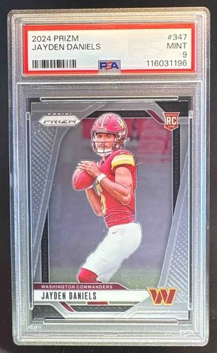 116031196 Jayden Daniels 2024 Panini Prizm #347 Rookie RC PSA 9