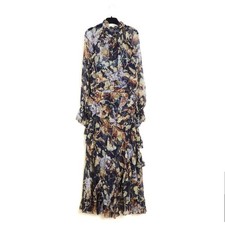 Zimmermann Black Silk Dress FR40 Shabby Silk Muslin Ruffles Maxi Dress UK12 US10
