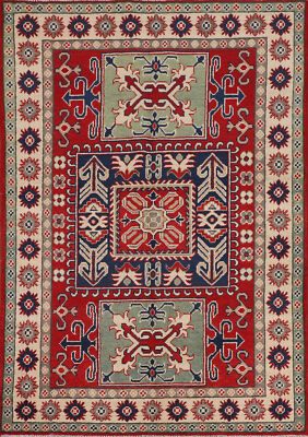 Artisan Kazak Pakistani Rug Hand-Knotted Craftsmanship 4x6 ft