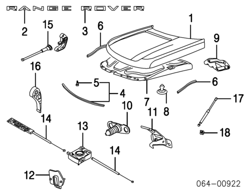 LAND ROVER RANGE ROVER L322 2003-2012 CAPÓ SUPERIOR GASITAL SET NUEVO BKK760010 - Imagen 2 de 2