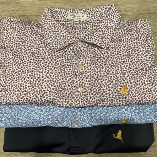 Peter Millar Summer Comfort Polo Shirts Mens XL Performance Multi Color Lot 3