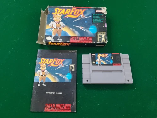 Star Fox SNES Super Nintendo 1993 1st Edition CIB Authentic Tested Good Free S&H