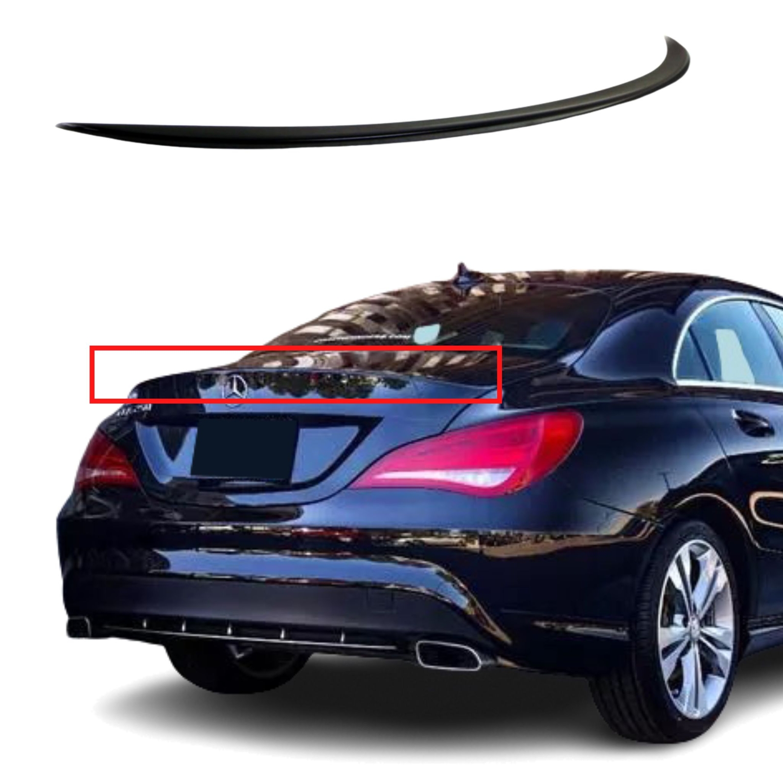 Rear Spoiler Suitable for MERCEDES W117 C117 CLA, Tuning Spoiler BLACK